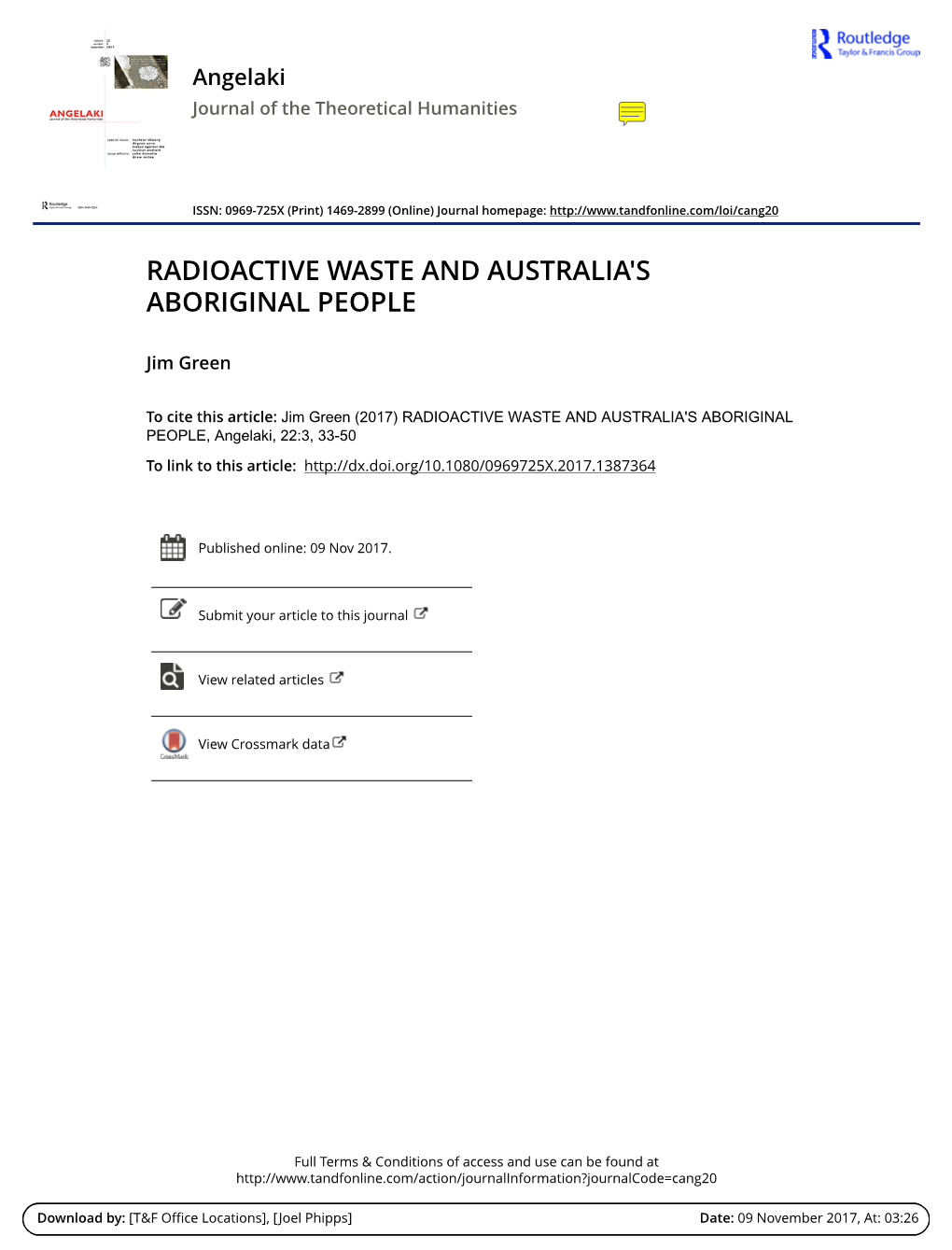 Radioactive Waste and Australia's Aboriginal People