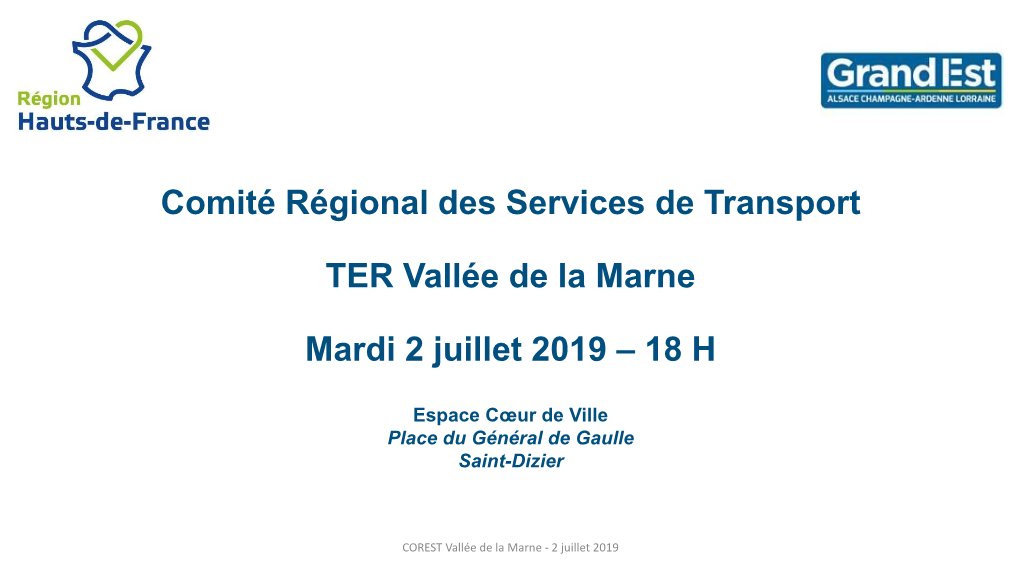 Comité Régional Des Services De Transport TER Vallée De La Marne