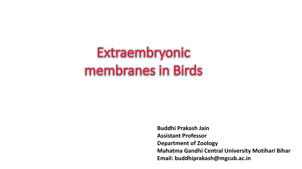 Extraembryonic Membranes in Birds