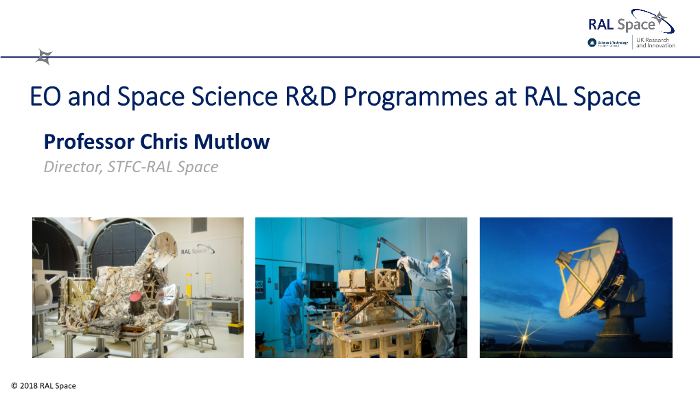 EO and Space Science R&D Programmes at RAL Space