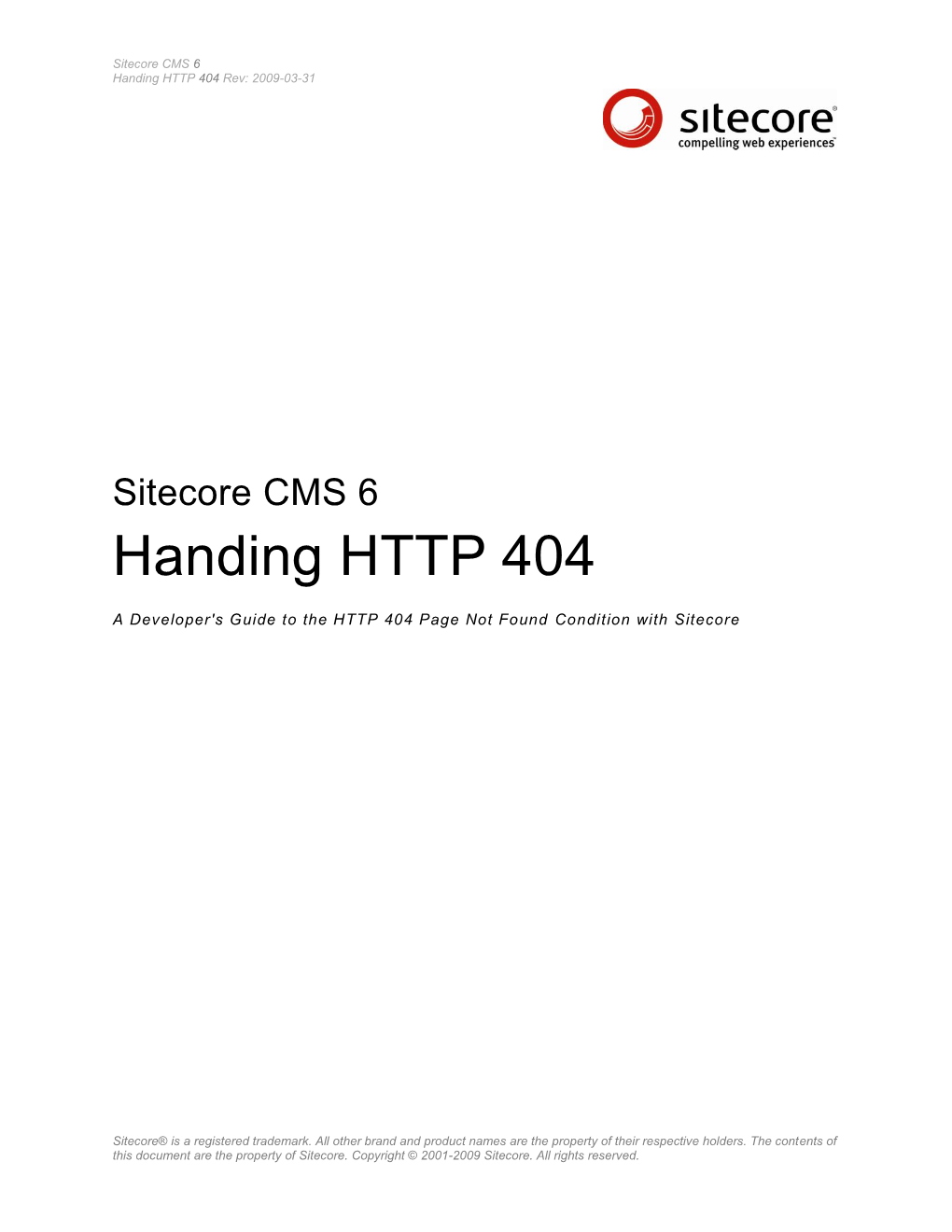 Handing HTTP 404 Rev: 2009-03-31