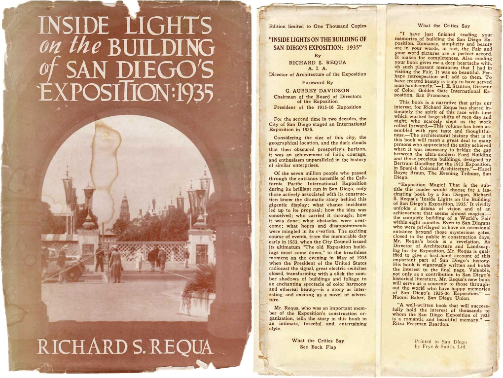 Inside Lights on the Building of San Diego's Exposition: 1935