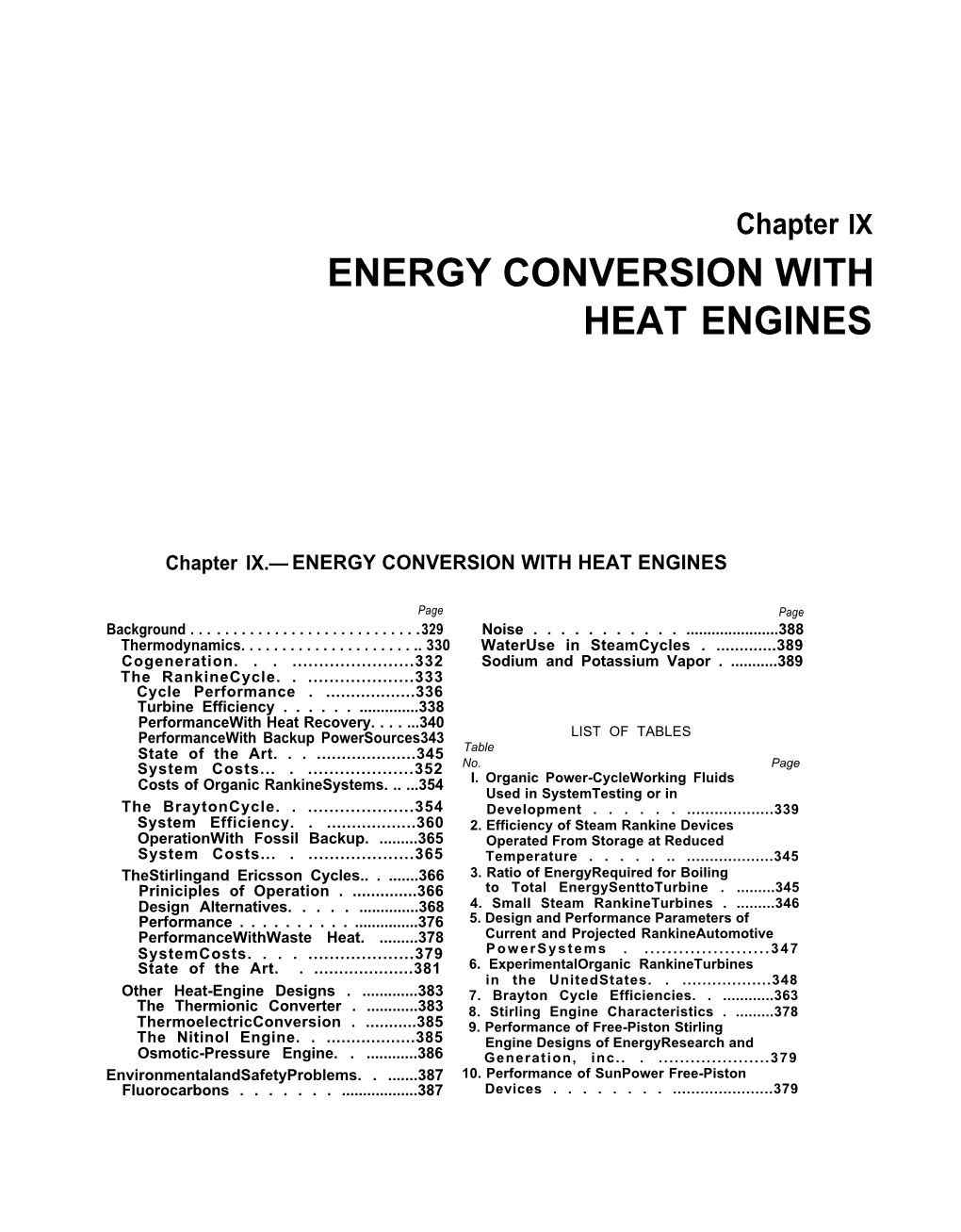 Energy Conversion with Heat Engines