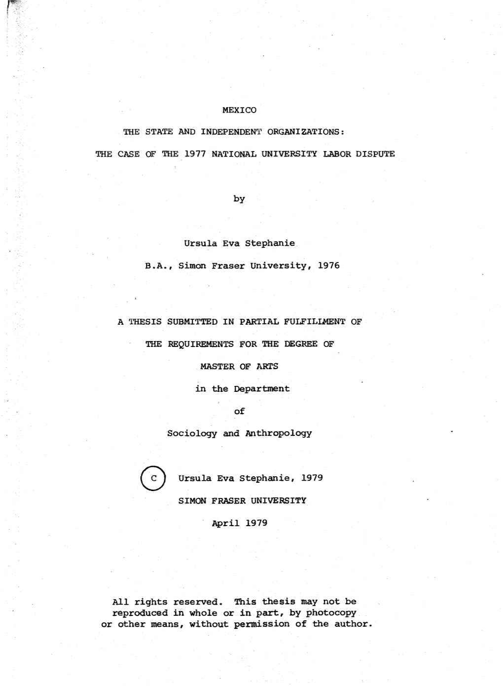 The Case of the 1977 National University Labor Dispute