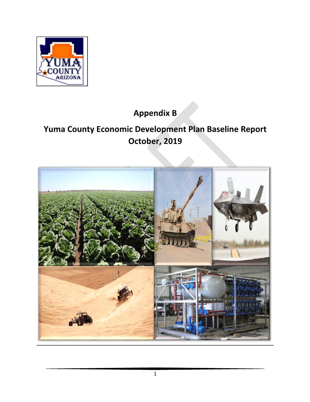 Appendix B Yuma County Economic Development Plan Baseline Report October, 2019