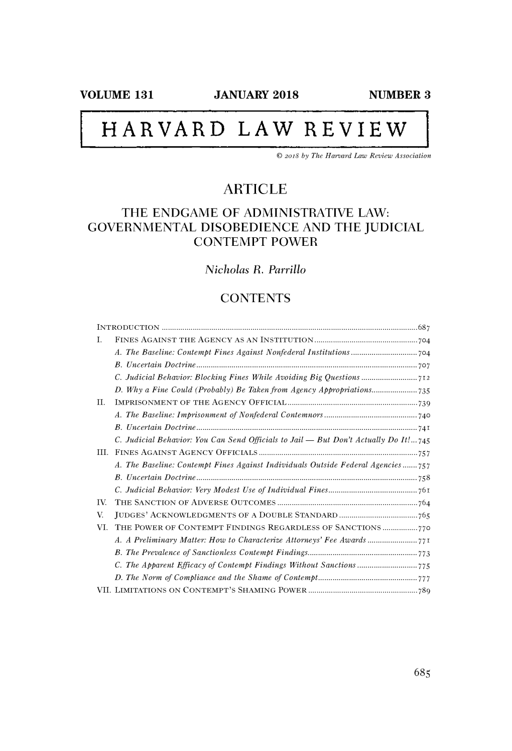 The Endgame of Administrative Law: Governmental Disobedience and the Judicial Contempt Power