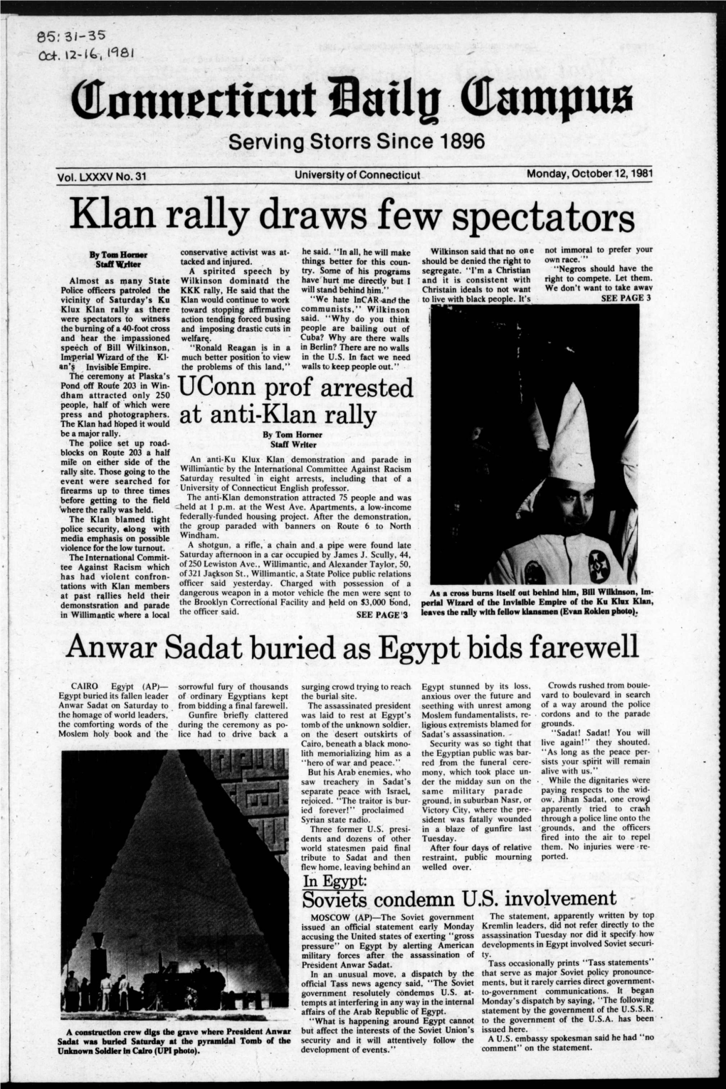 Klan Rally Draws Few Spectators Not Immoral to Prefer Your by Ton H Orne R Conservative Activist Was At- He Said