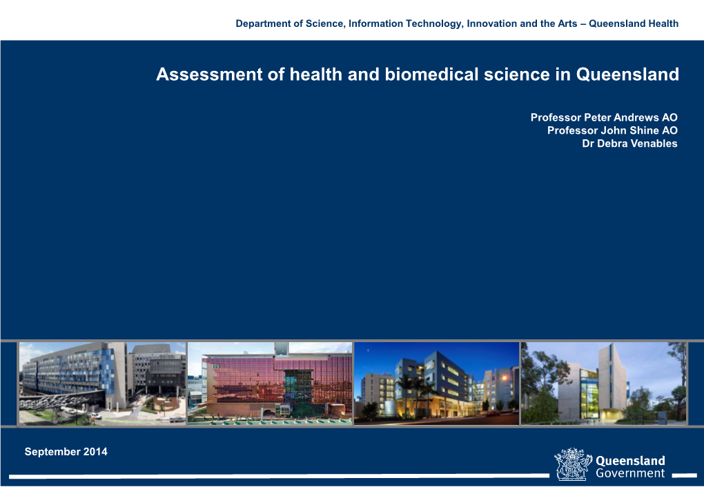 Assessment of Health and Biomedical Science in Queensland