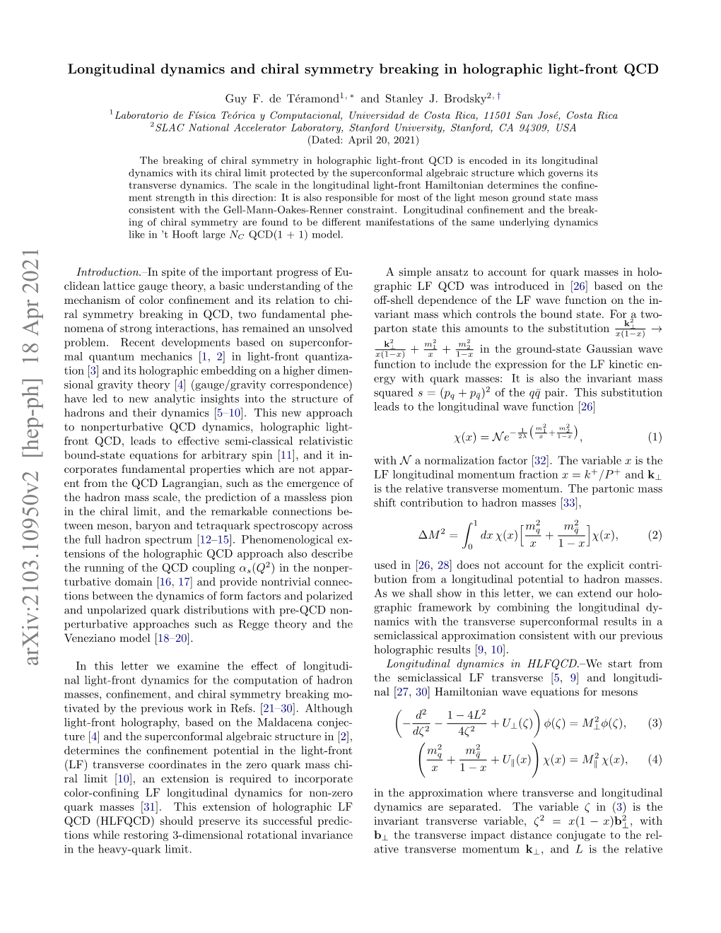 Arxiv:2103.10950V2 [Hep-Ph] 18 Apr 2021