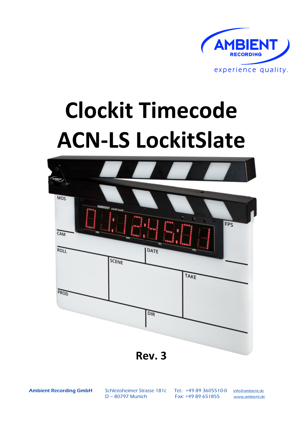 Clockit Timecode ACN‐LS Lockitslate