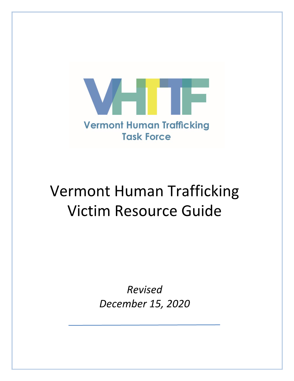 Vermont Human Trafficking Resource Guide