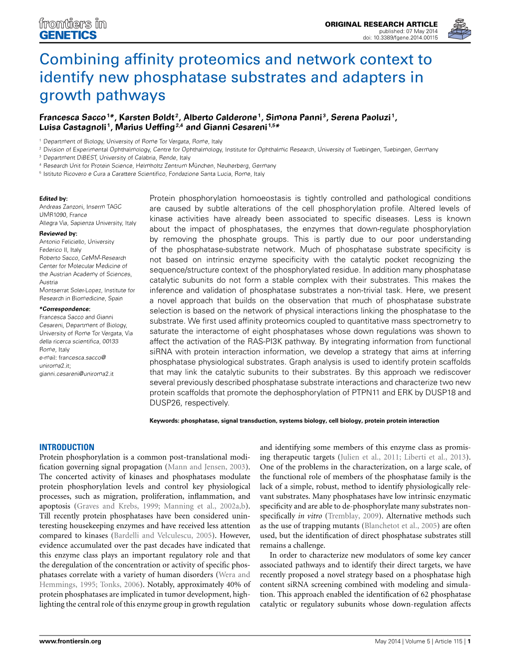 Combining Affinity Proteomics and Network Context to Identify New Phosphatase Substrates and Adapters in Growth Pathways