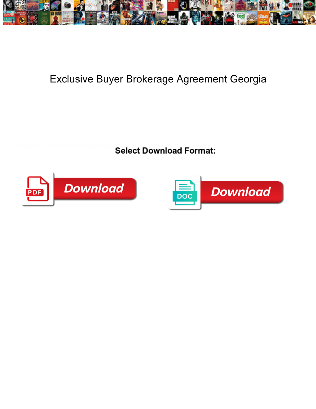 Exclusive Buyer Brokerage Agreement Georgia