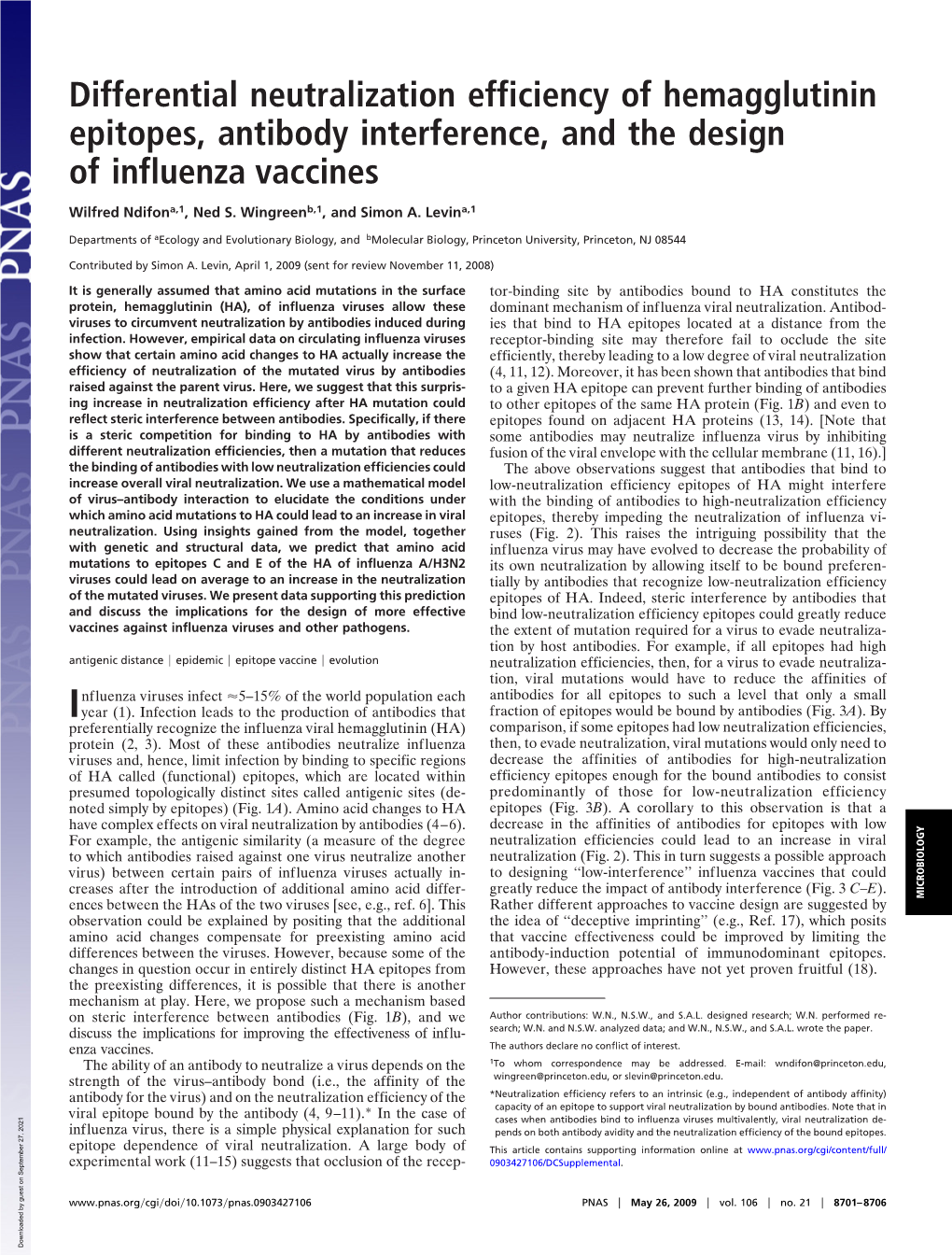 Differential Neutralization Efficiency of Hemagglutinin Epitopes, Antibody Interference, and the Design of Influenza Vaccines