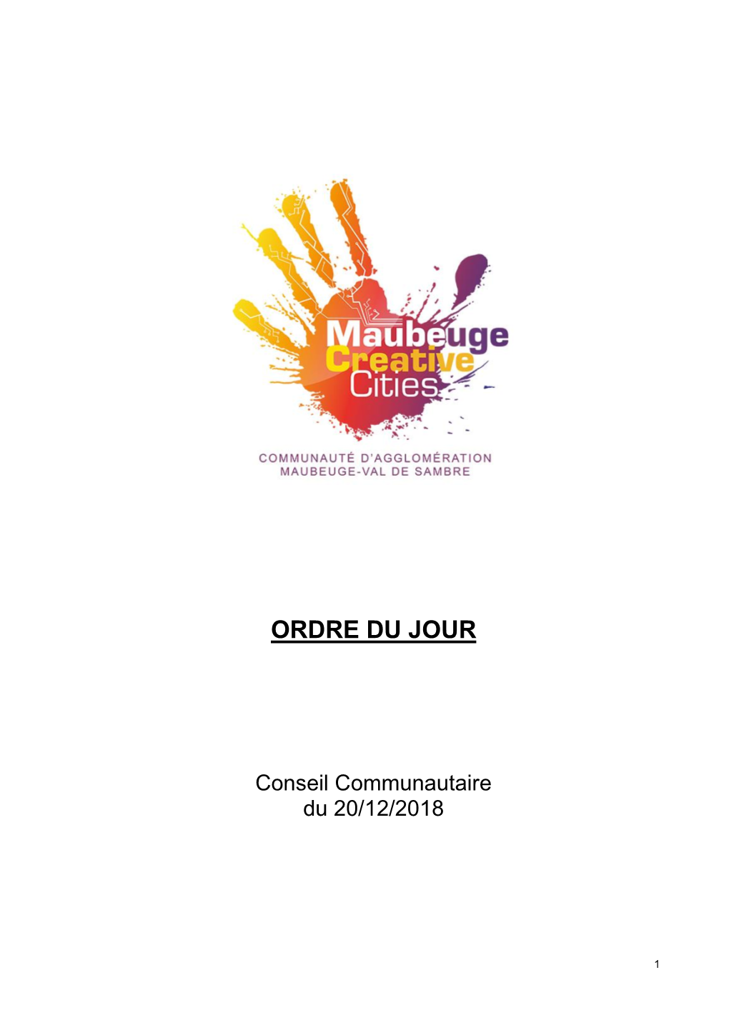 Ordre Du Jour Du Conseil Communautaire Du 20 Décembre