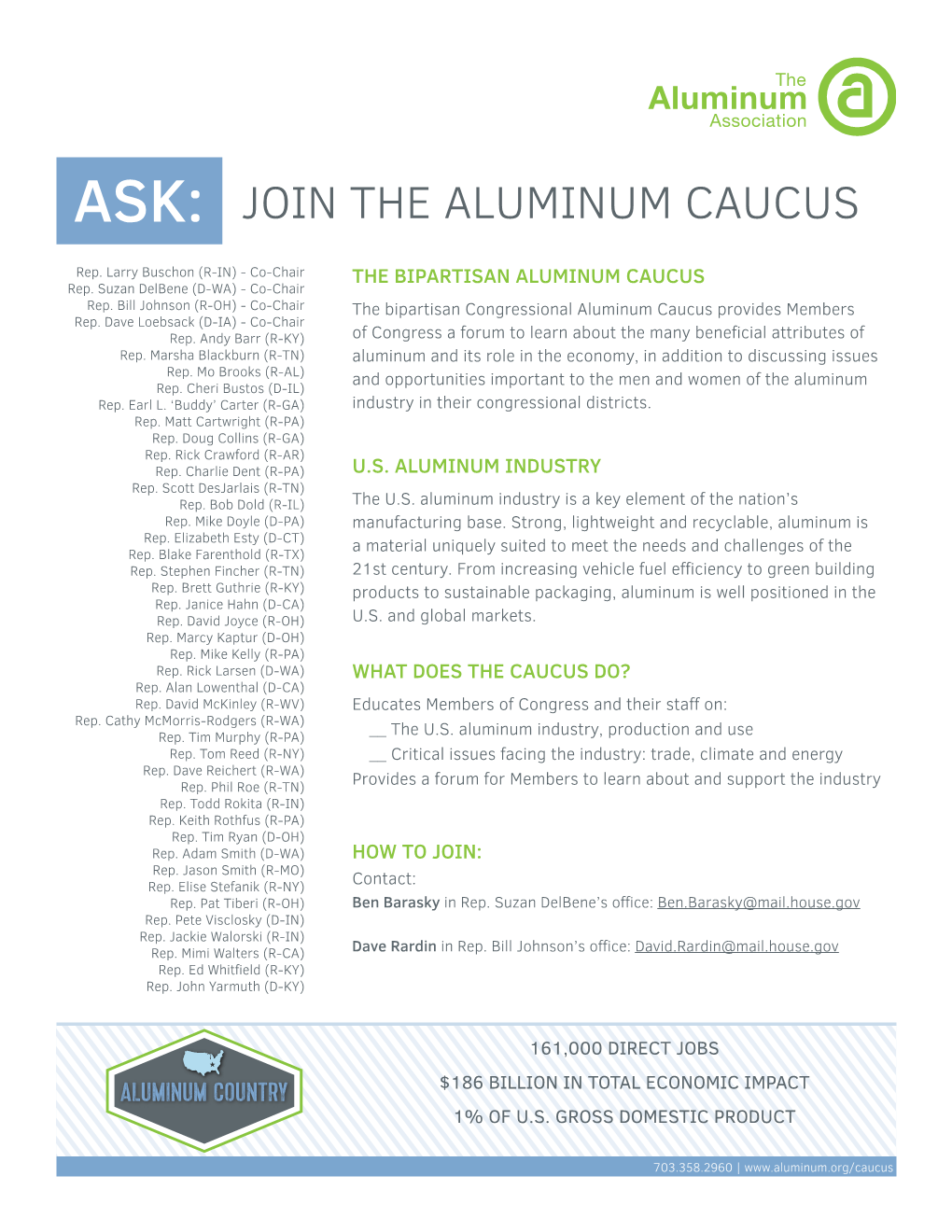 Ask: Join the Aluminum Caucus