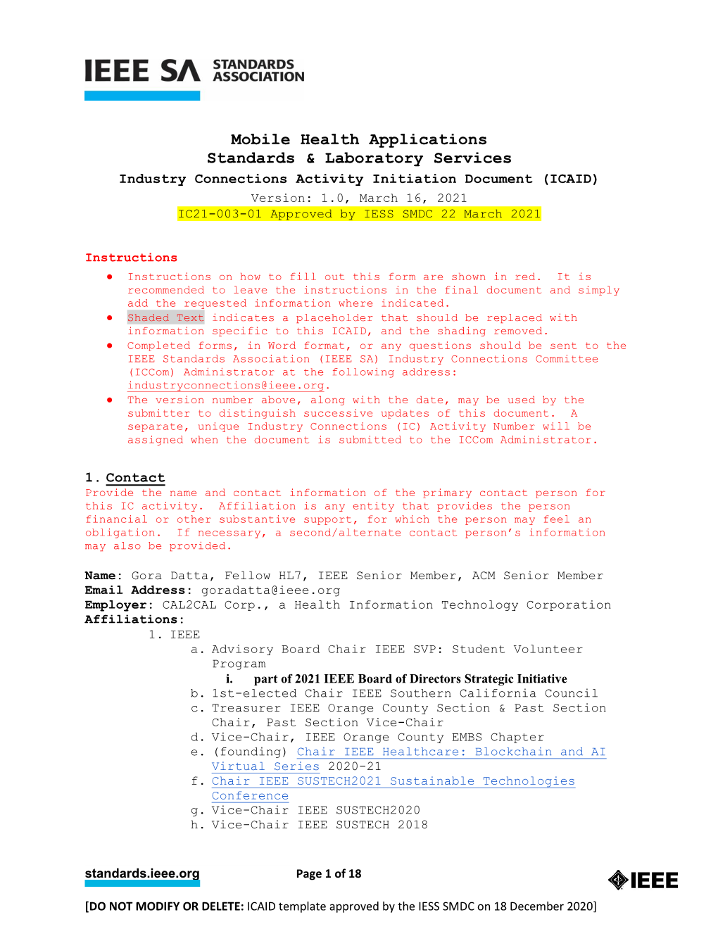 IC21-003 Mobile Health Applications Standards & Laboratory Services