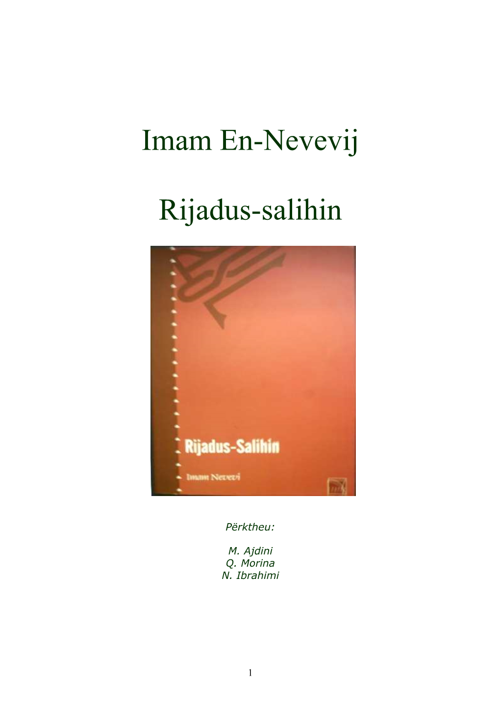 Imam En-Nevevij Rijadus-Salihin