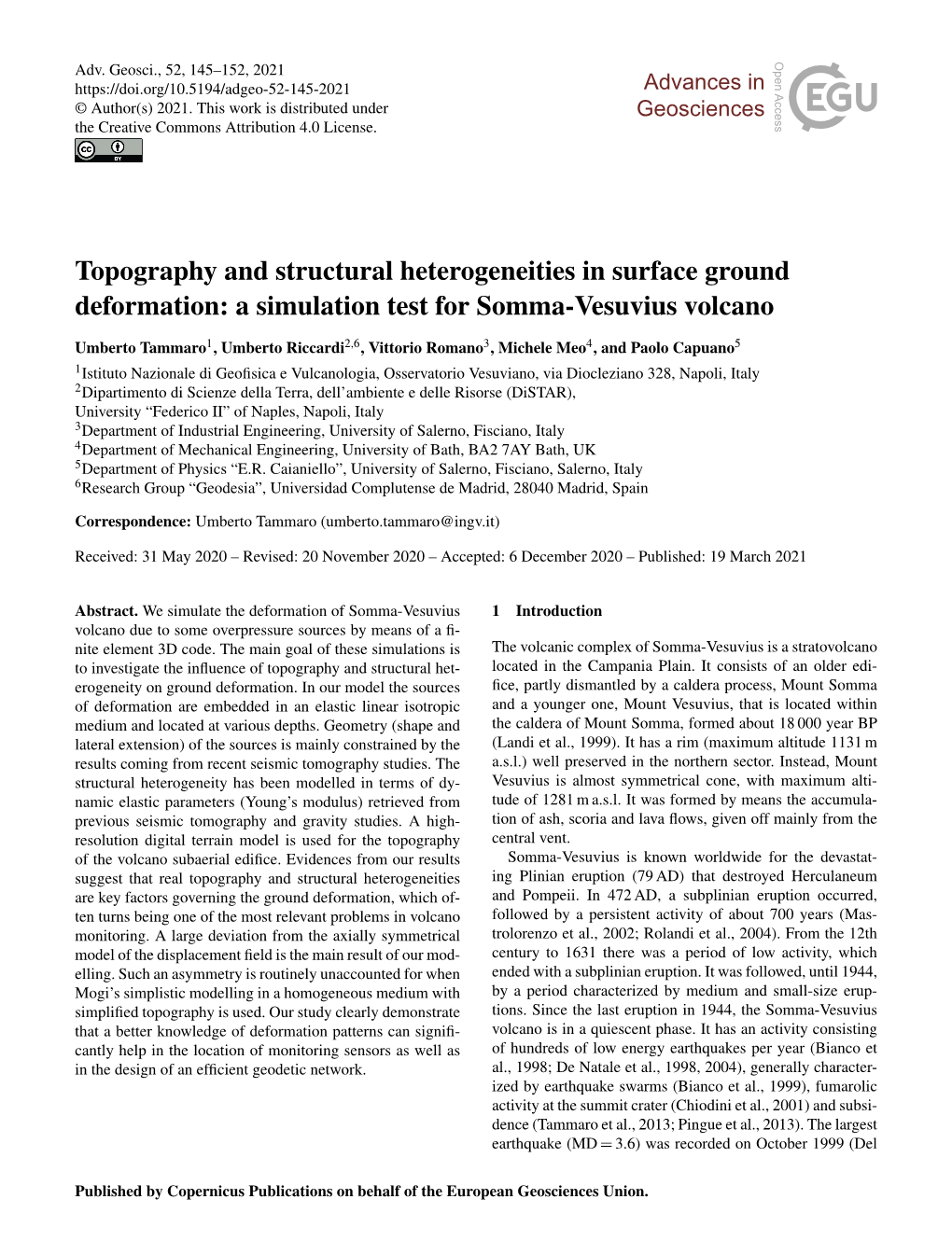 Article Is Part of the Special Issue Magma Reservoirs and the Formation of Eruptive Vents, Rev