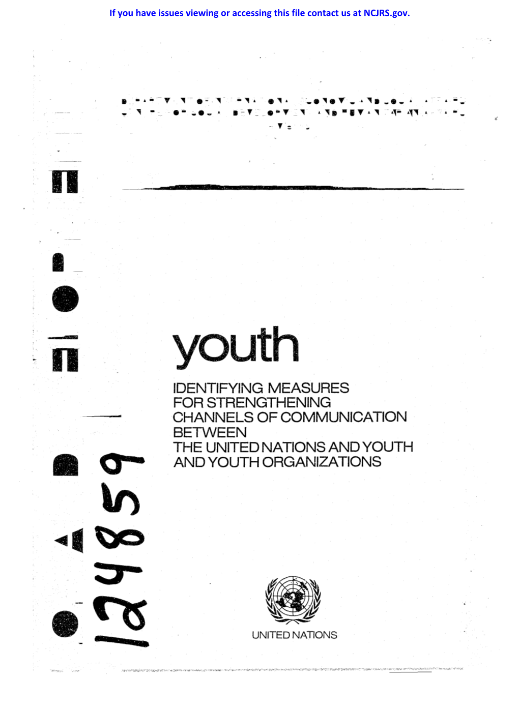 For Strengthening Channels of Communication Between the United Nations and Youth and Youth Organizations