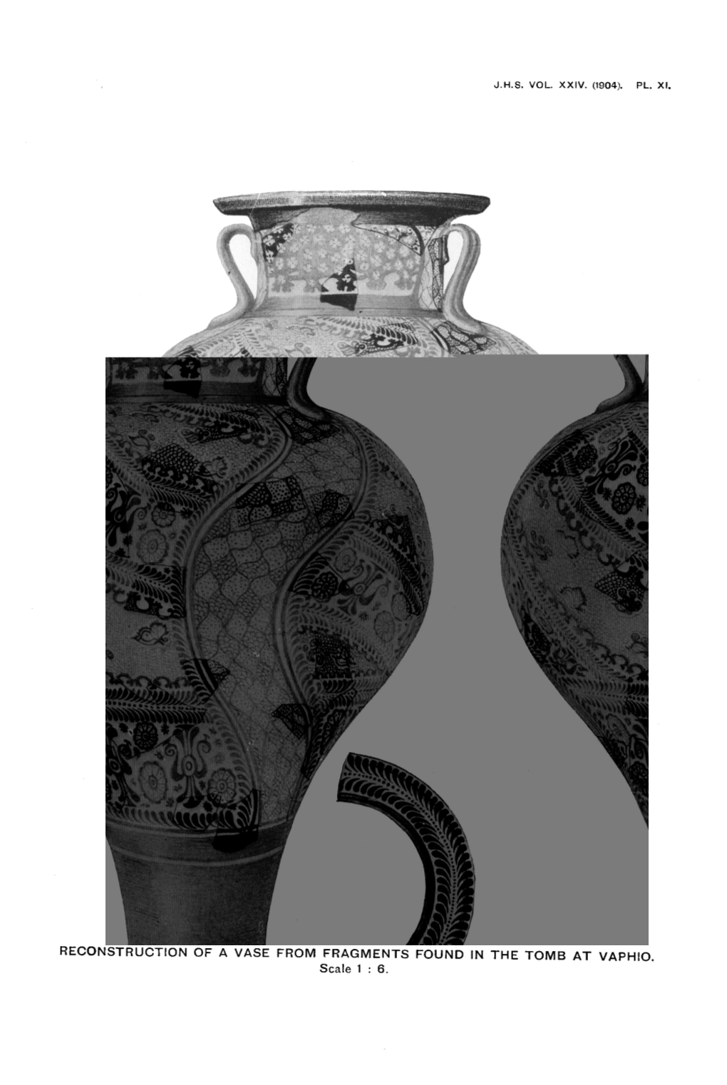 Reconstruction of a Vase from Fragments Found in the Tomb at Vaphio