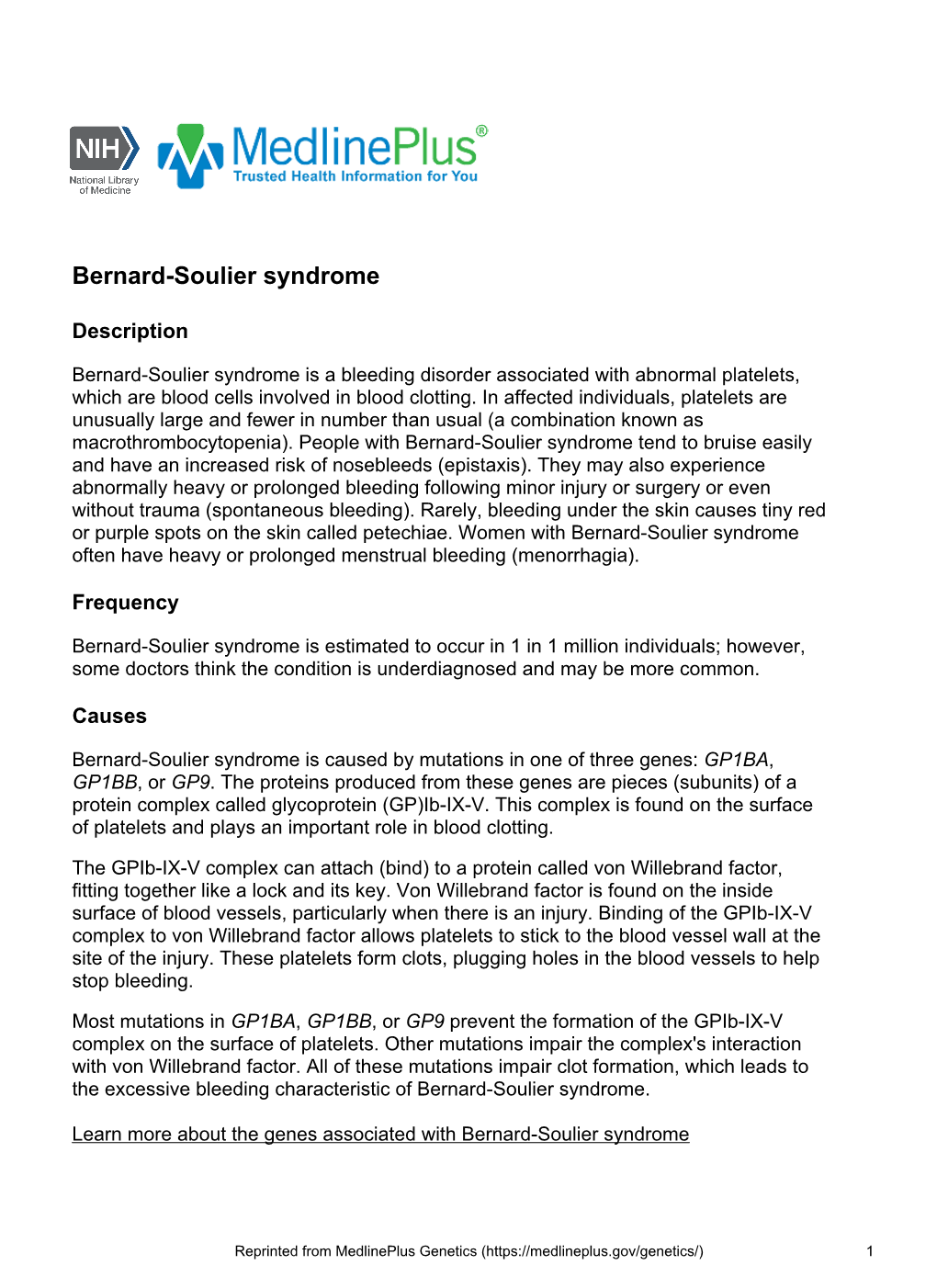 Bernard-Soulier Syndrome