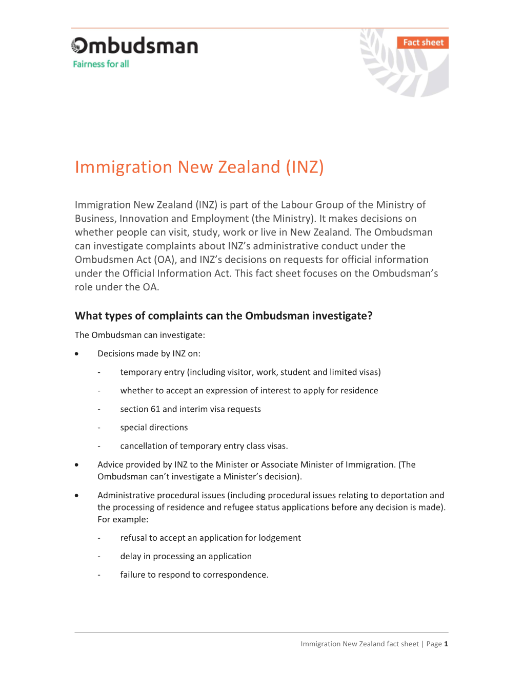 Immigration New Zealand (INZ)
