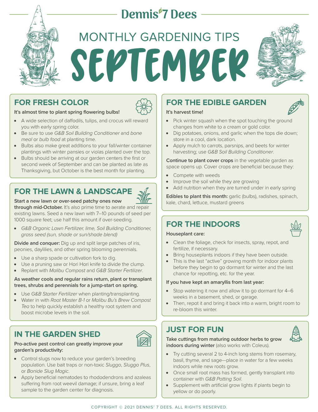 Monthly Gardening Tips