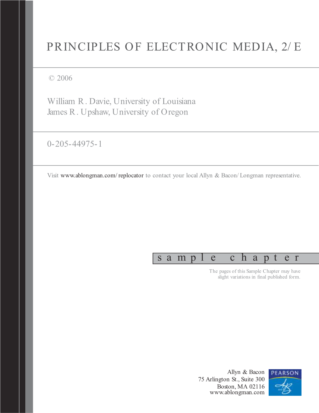 Principles of Electronic Media, 2/E