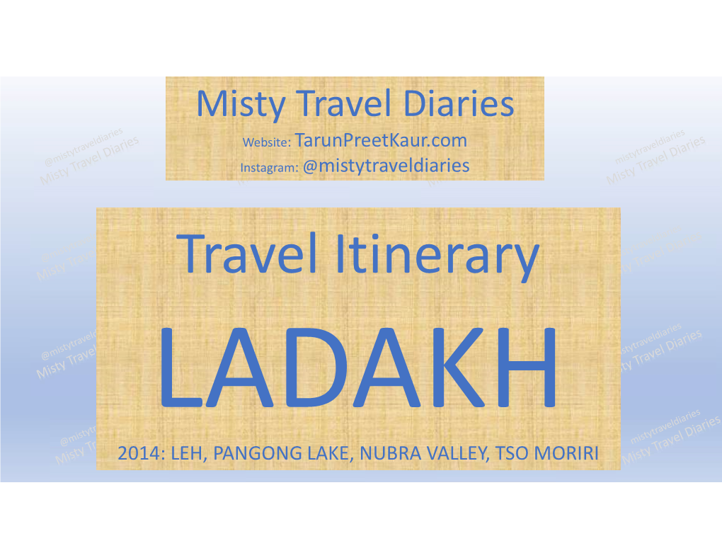 Travel Itinerary