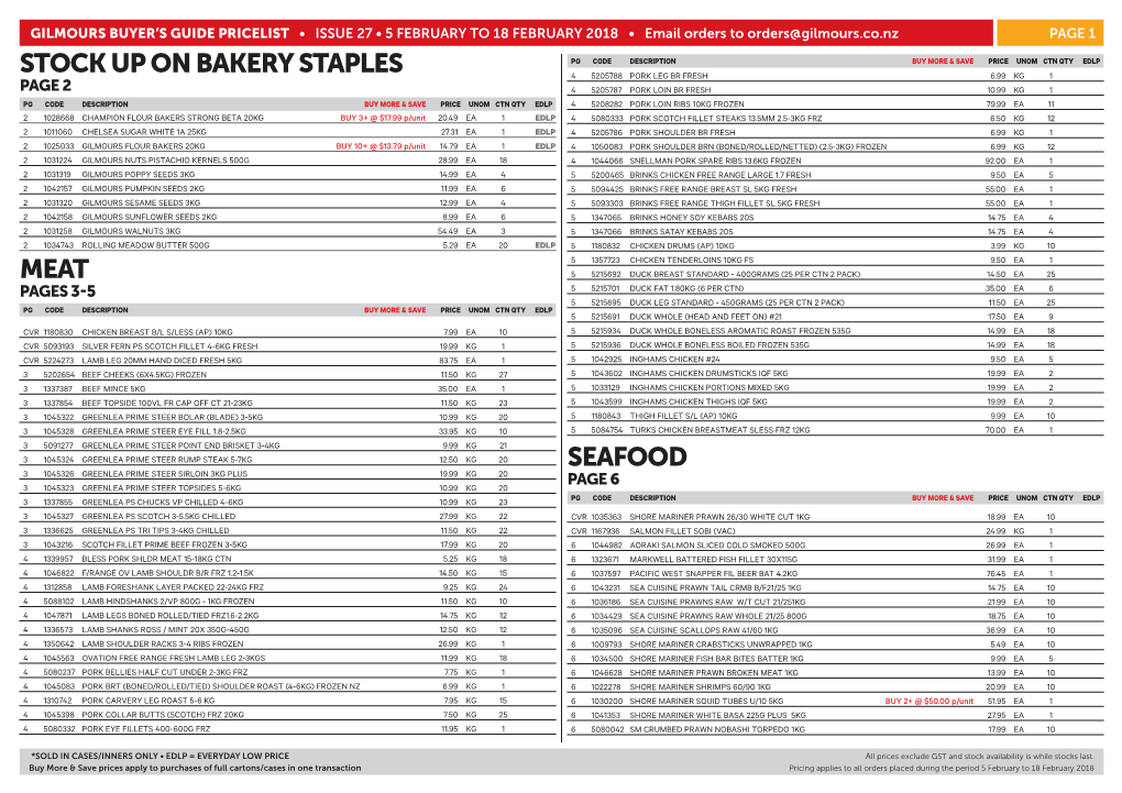 Stock up on Bakery Staples Meat Seafood