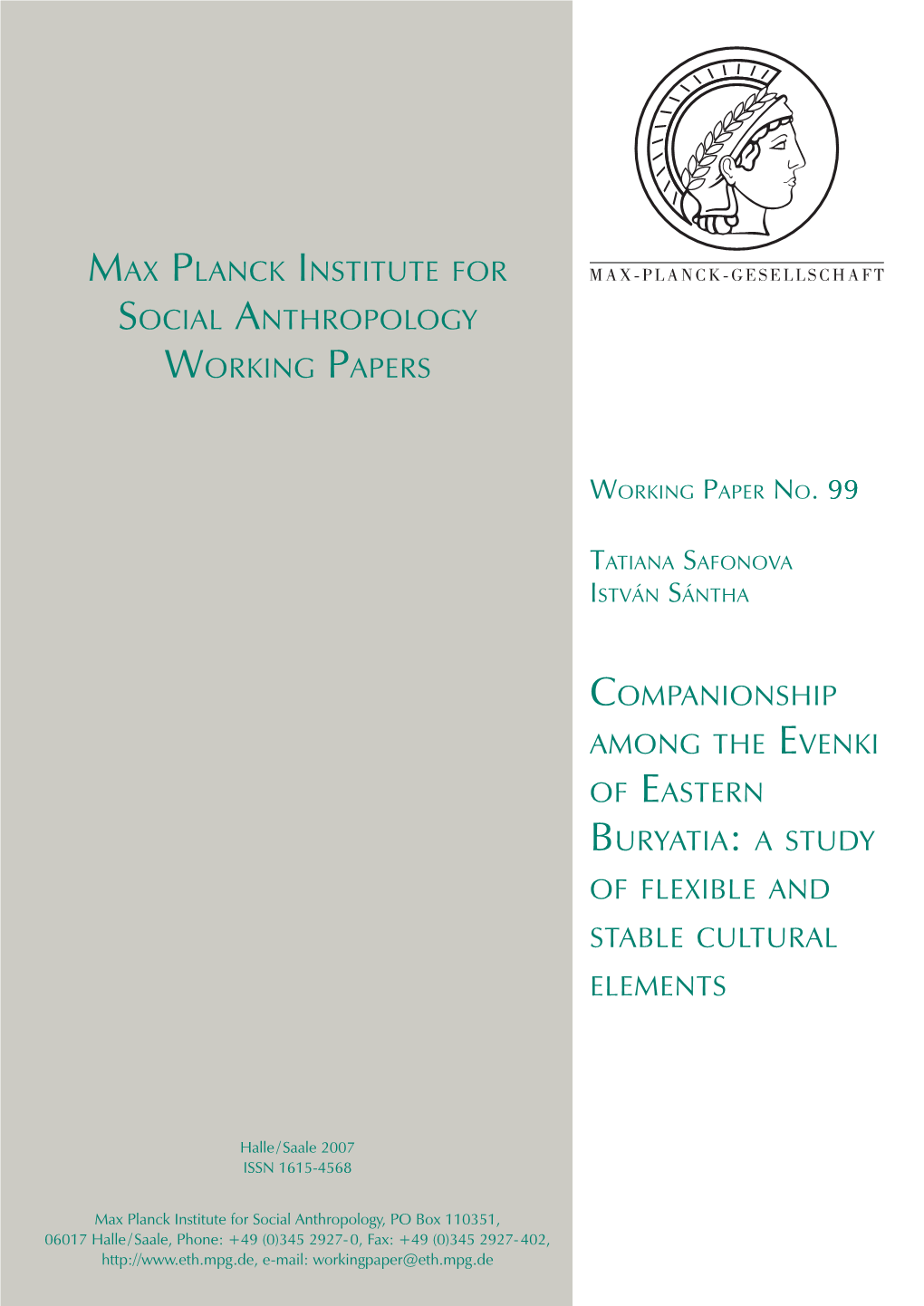 Companionship Among the Evenki of Eastern Buryatia: a Study of Flexible and Stable Cultural Elements