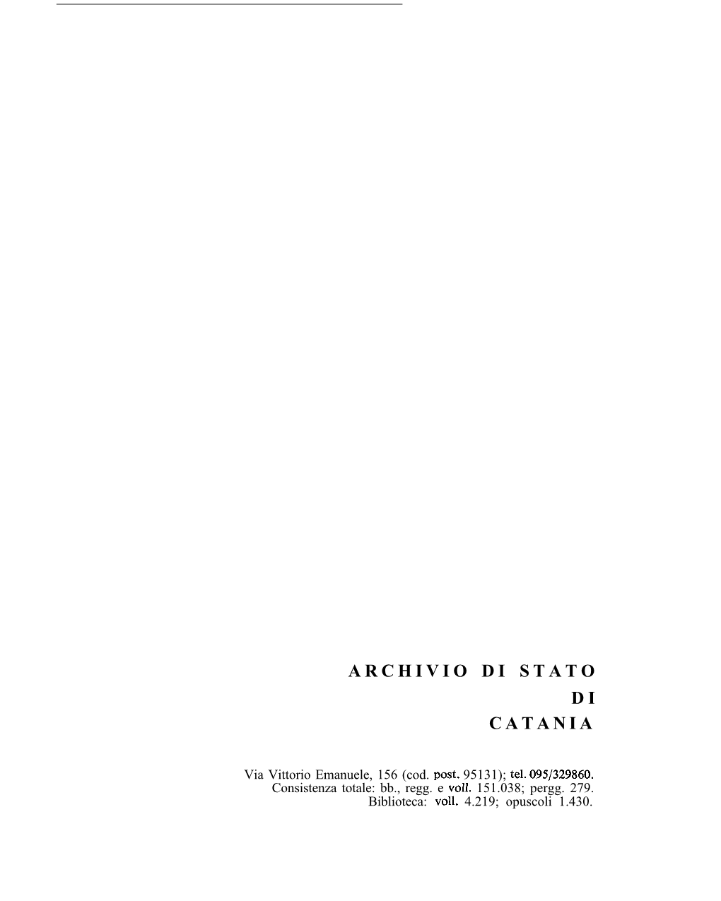 Archivio Di Stato D I Catania