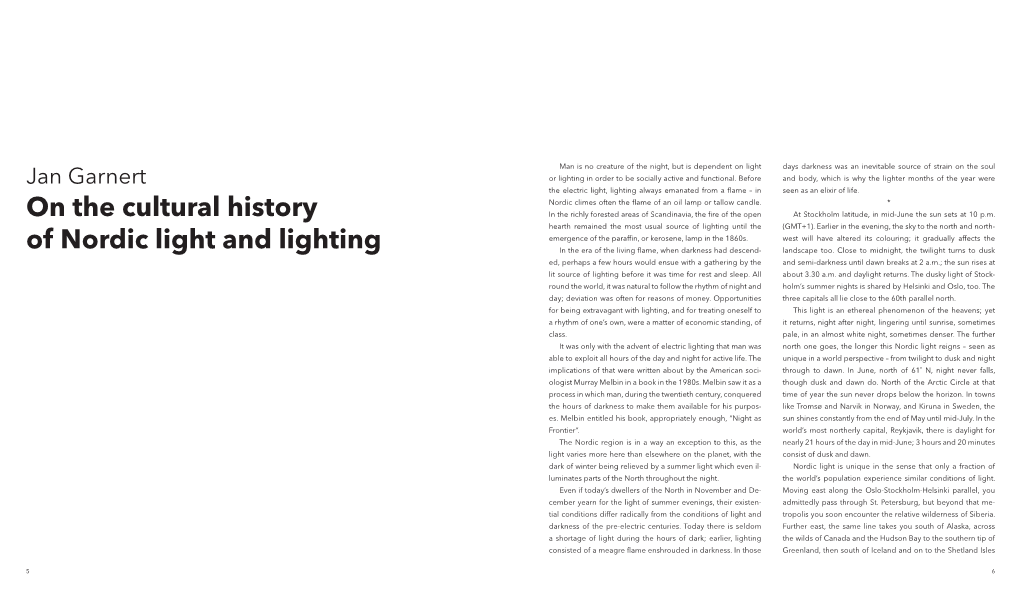 On the Cultural History of Nordic Light and Lighting