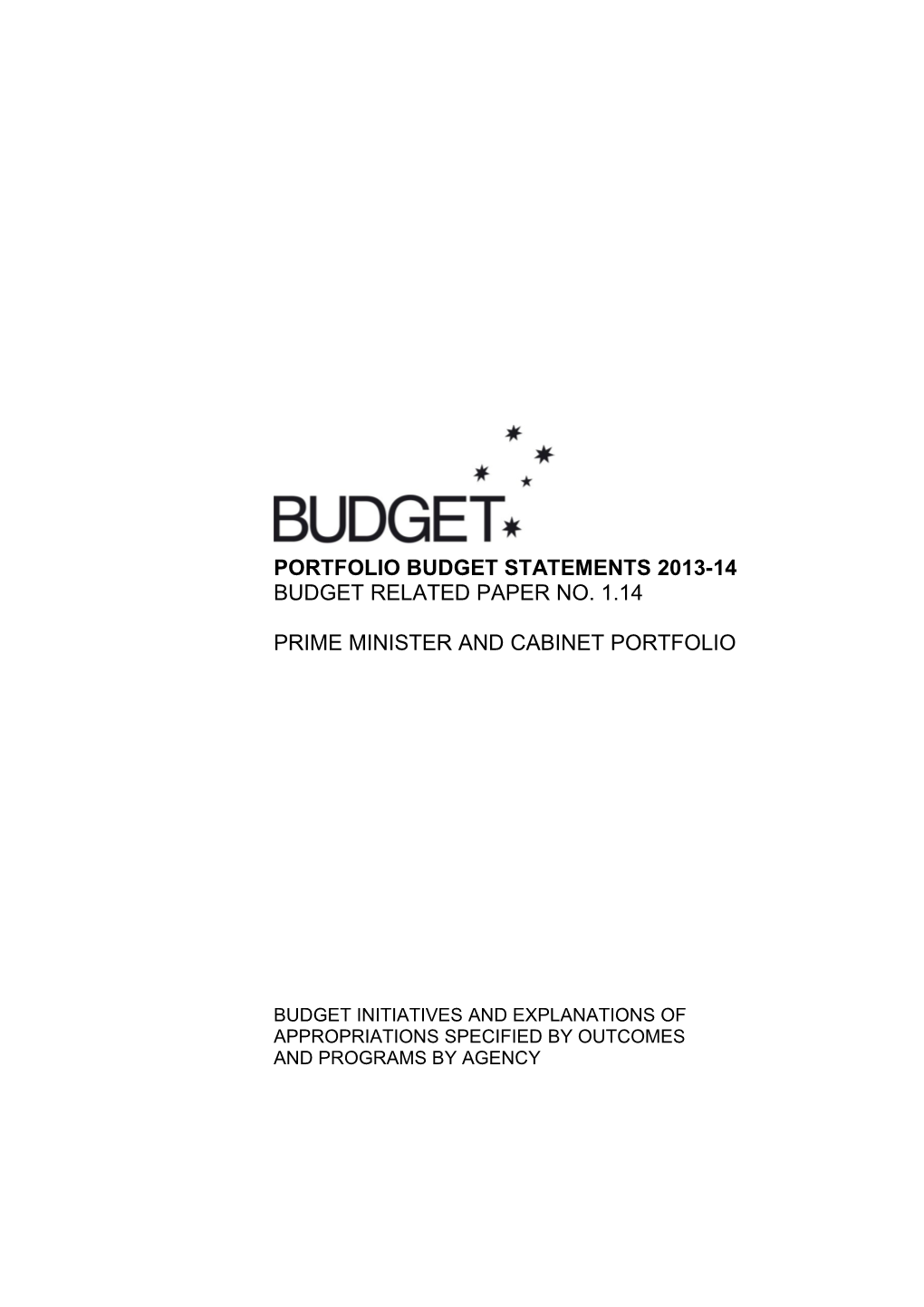 PM&C Portfolio Budget Statements 2013-14