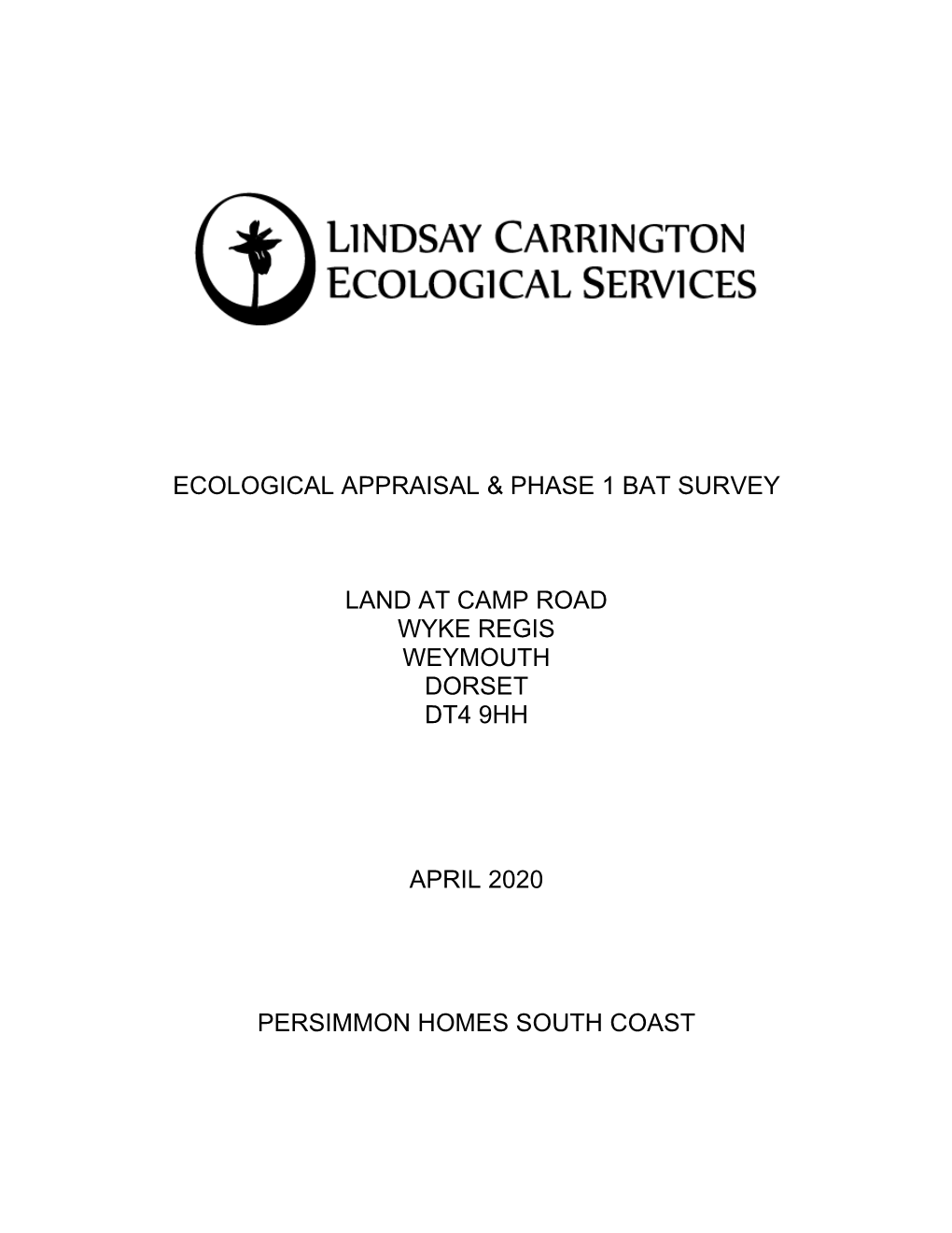 Ecological Appraisal and Phase 1 Bat Survey at Camp Rd, Wyke Regis, Weymouth