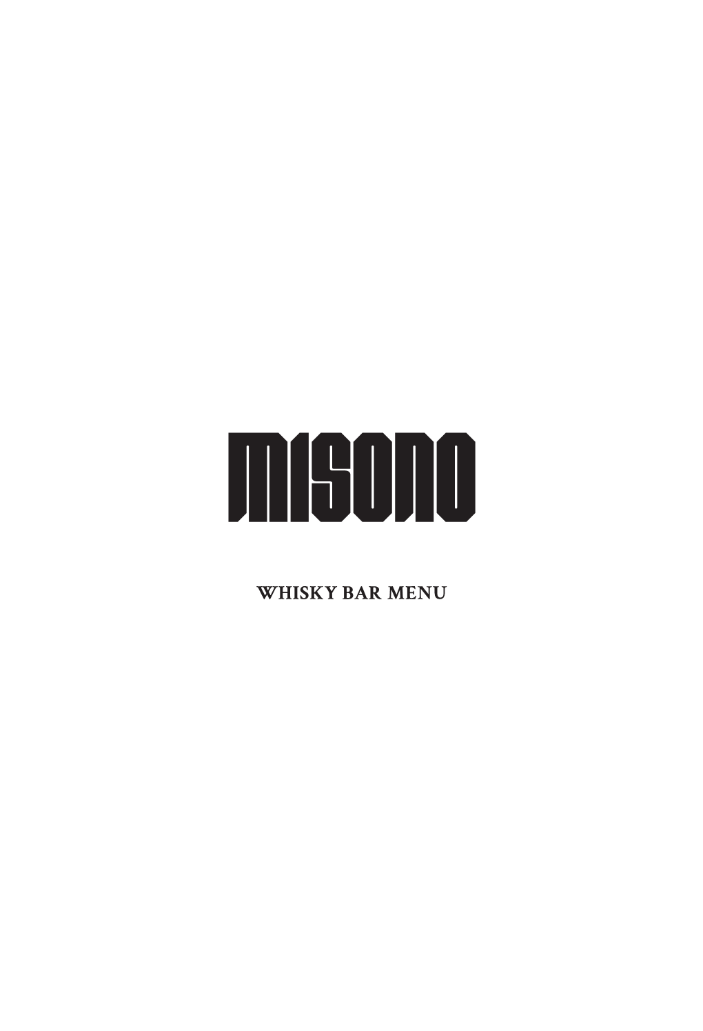 Misono Whisky Bar Menu