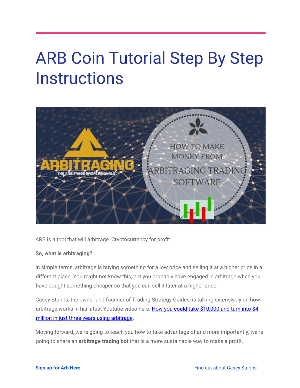 ARB Coin Tutorial Step by Step Instructions