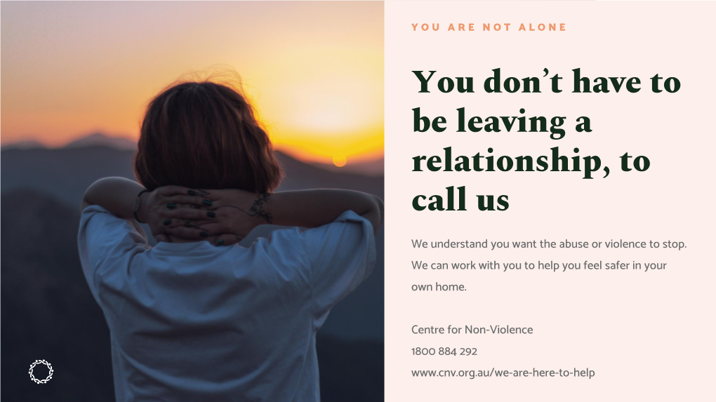 CNV You Are Not Alone Campaign