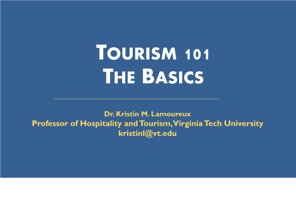 Tourism 101 the Basics