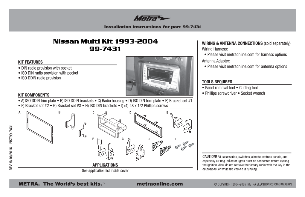 Nissan Multi Kit 1993-2004 99-7431
