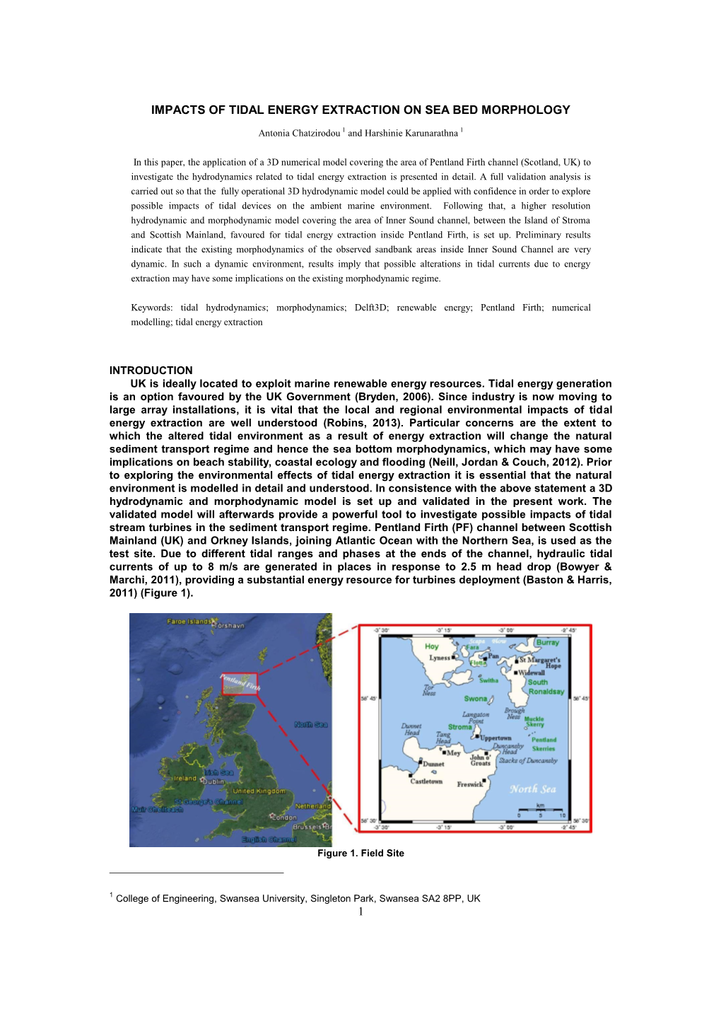 1 Impacts of Tidal Energy Extraction on Sea Bed