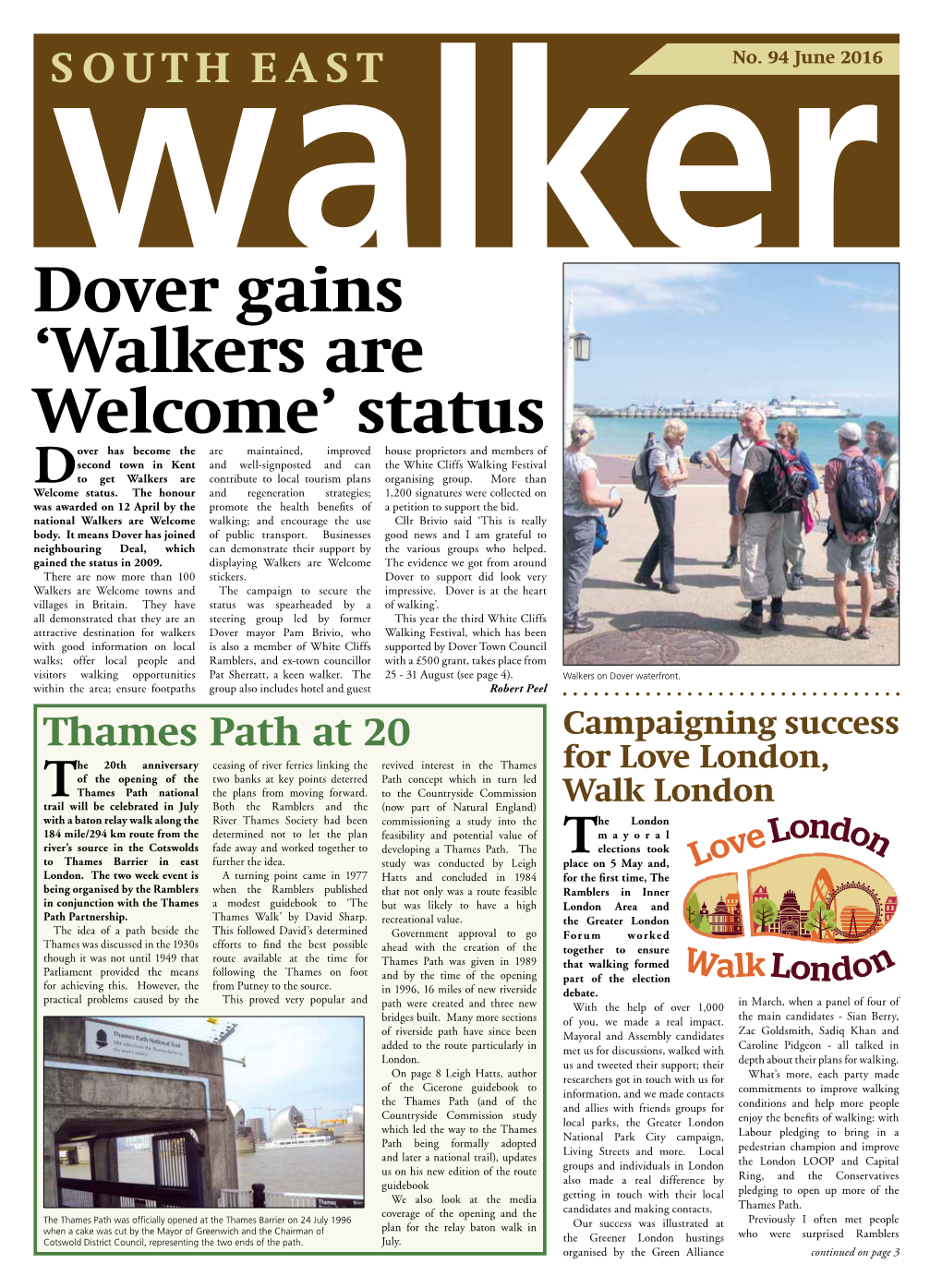 Dover Gains 'Walkers Are Welcome' Status