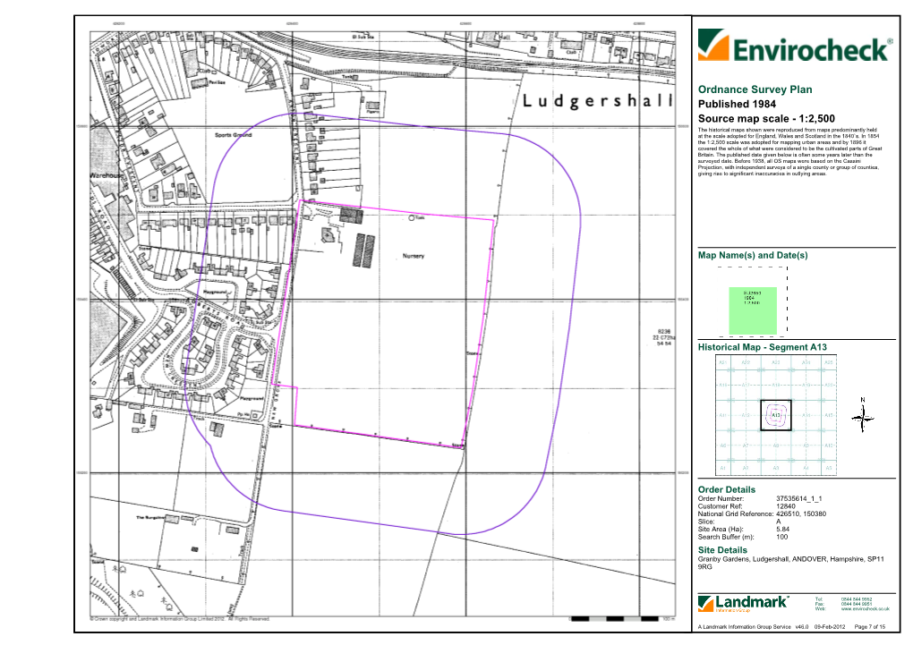 Ordnance Survey Plan Published 1984 Source Map Scale