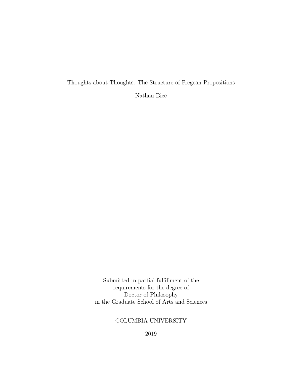 Thoughts About Thoughts: the Structure of Fregean Propositions