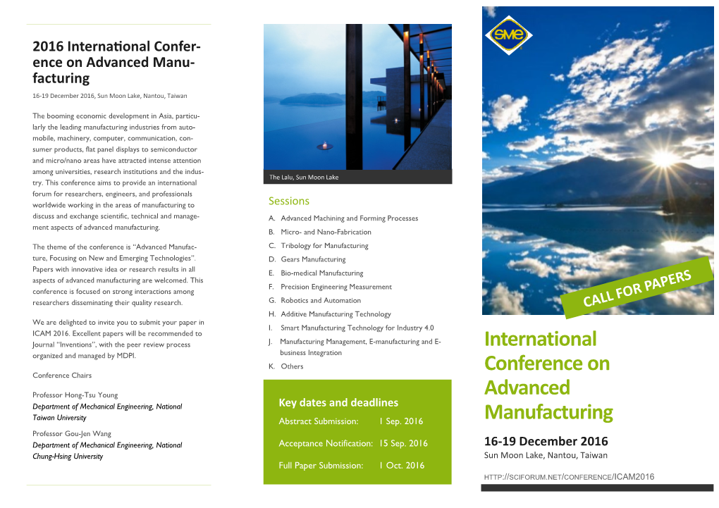 International Conference on Advanced Manufacturing