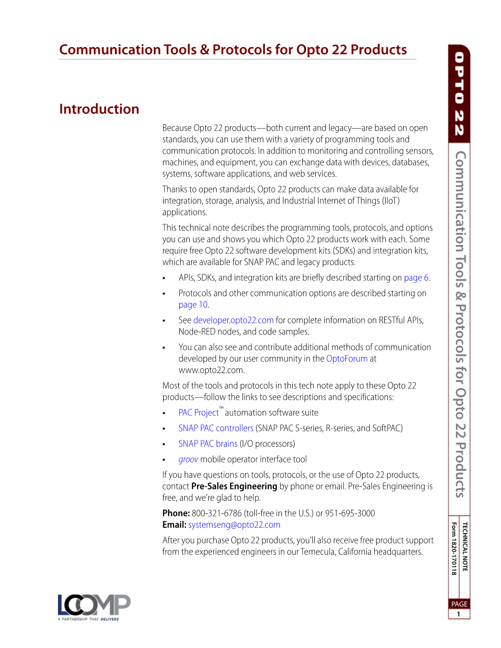 Communication Tools & Protocols for Opto 22 Products