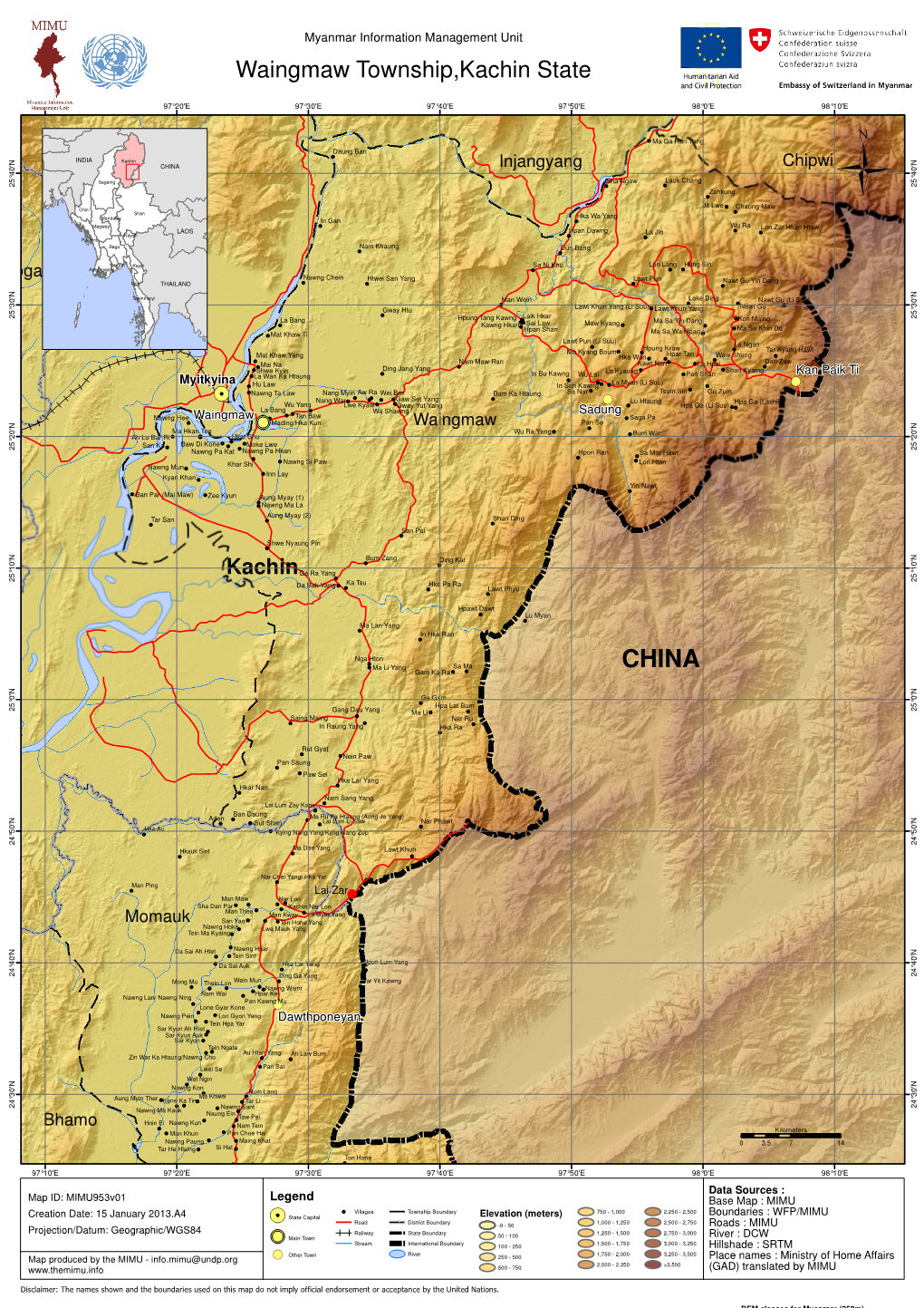Mimu953v01 15 Jan 13 UNDP Waingmaw Township,Kachin State A4.Mxd