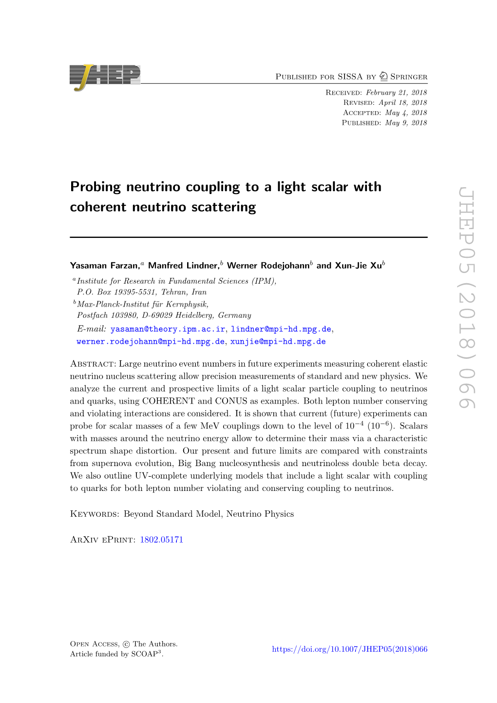 Probing Neutrino Coupling to a Light Scalar with Coherent Neutrino