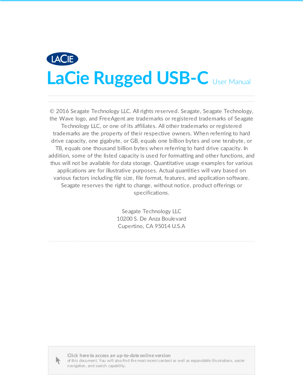 Lacie Rugged USB-C User Manual